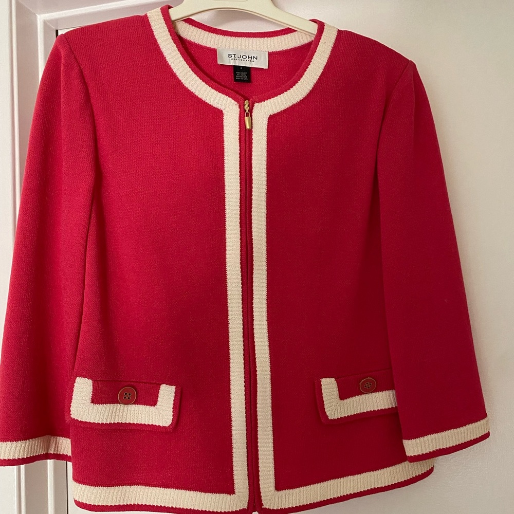St. John knit jacket pink